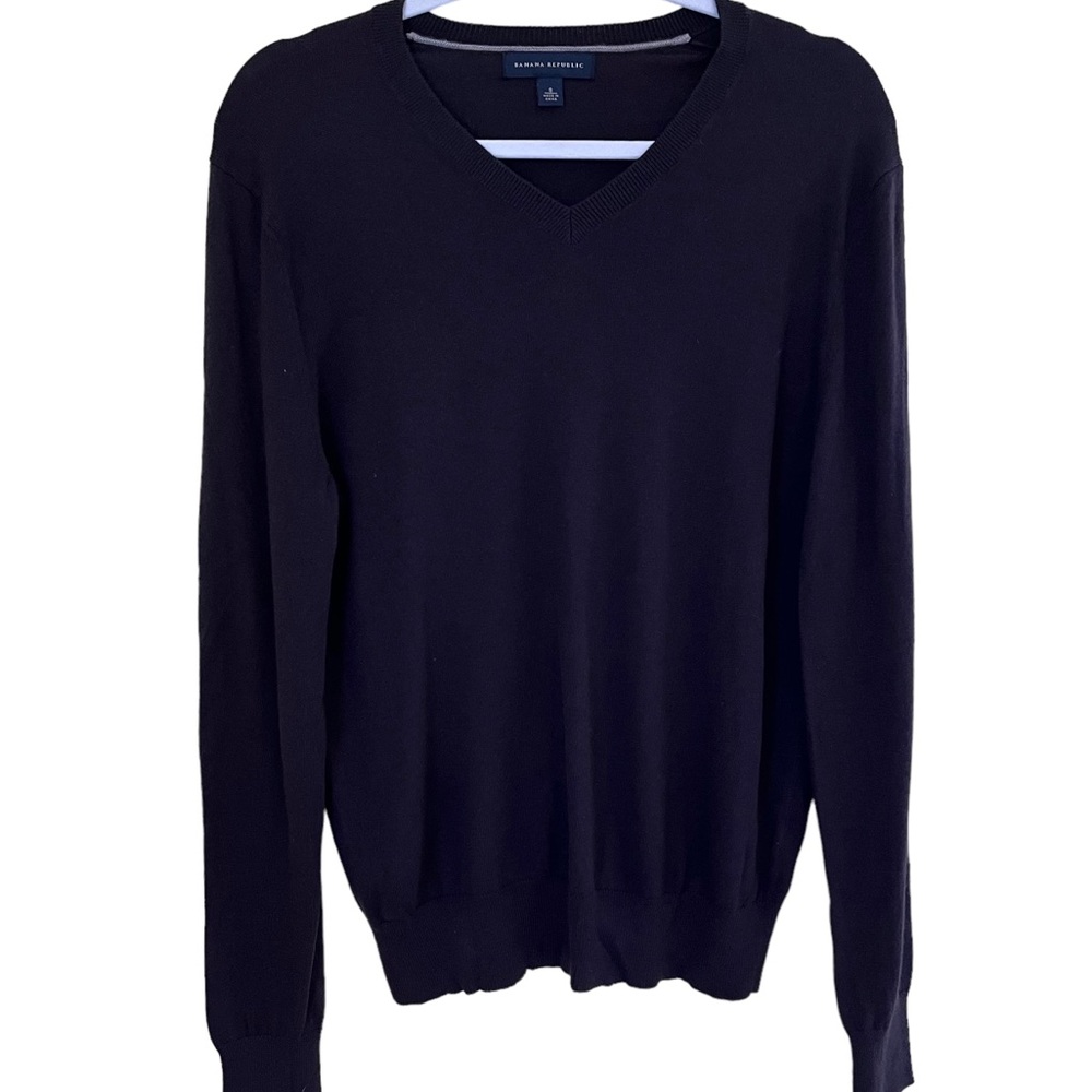 Banana Republic Grey Lightweight Silk/Cashmere/Nylon Blend V-Neck Sweater